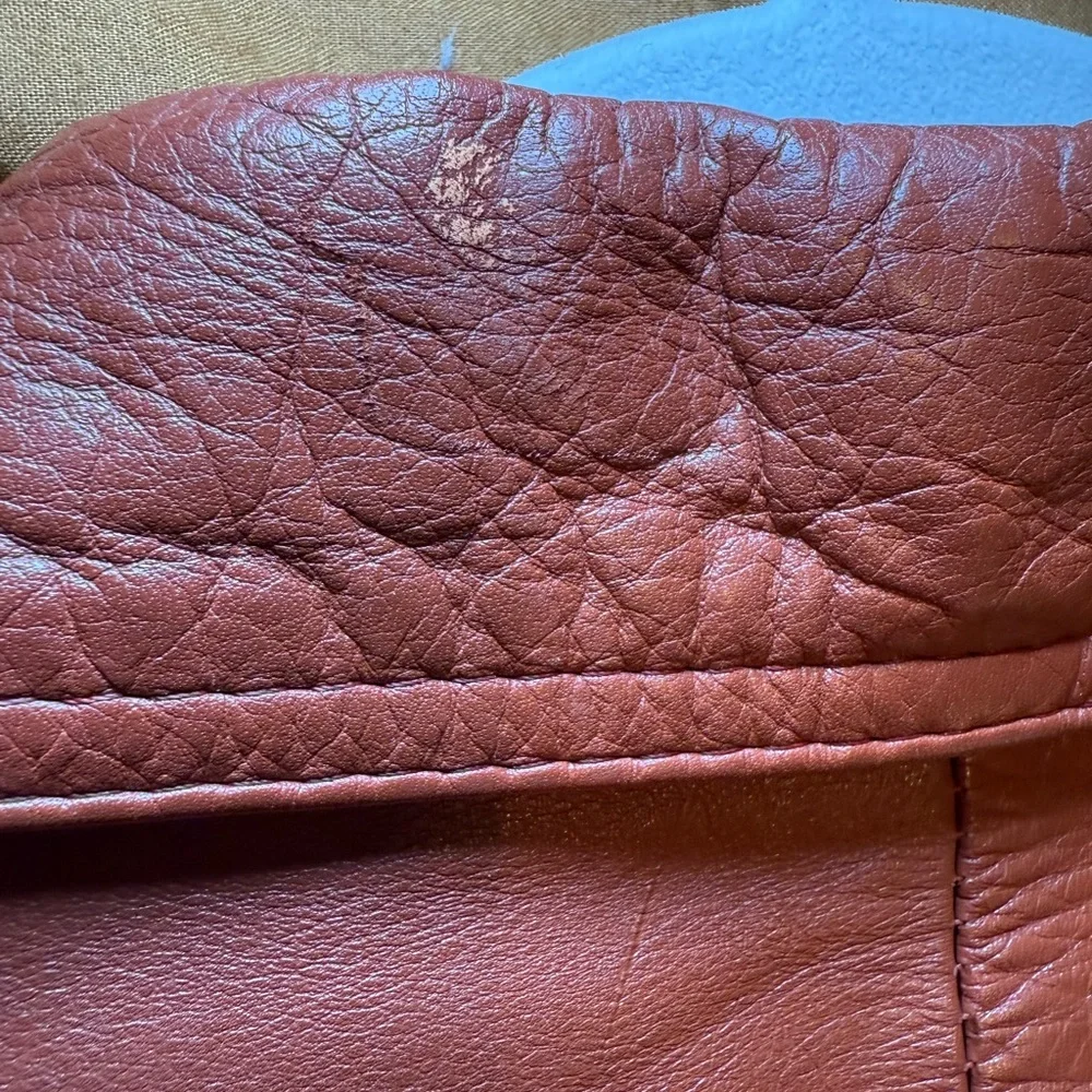 Authentic Original Vintage Style Rust Orange Leather Blazer Jacket - Picture 13 of 15